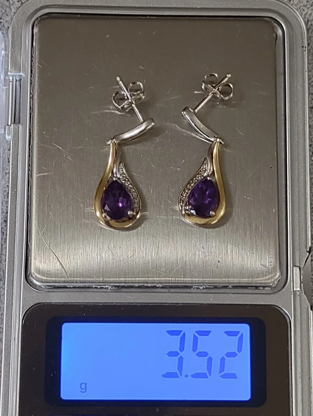 Amethyst SS/14K Earrings